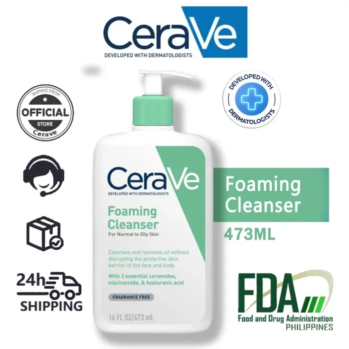 Cerave Foaming Facial Cleanser Oil Control Normal to Oily Skin 473ml /355ml/236ml