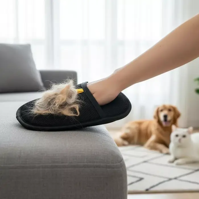 Reusable Double-Sided Pet Grooming Gloves – Easy Dog & Cat Hair Removal for Furniture, Sofa & Carpet