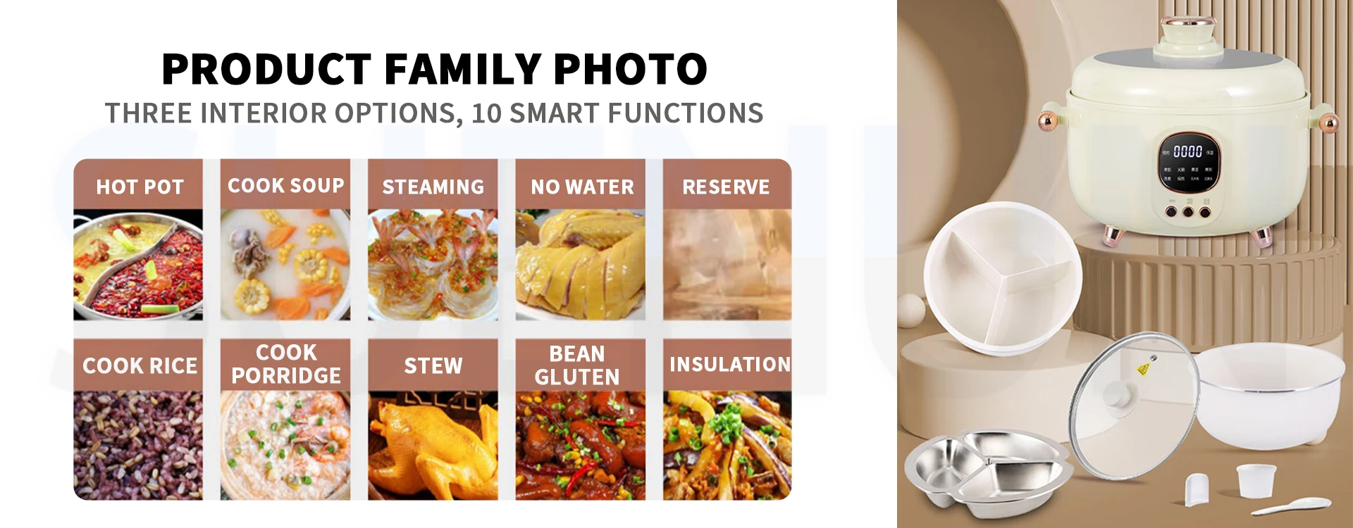 Three-grid electric pressure cooker