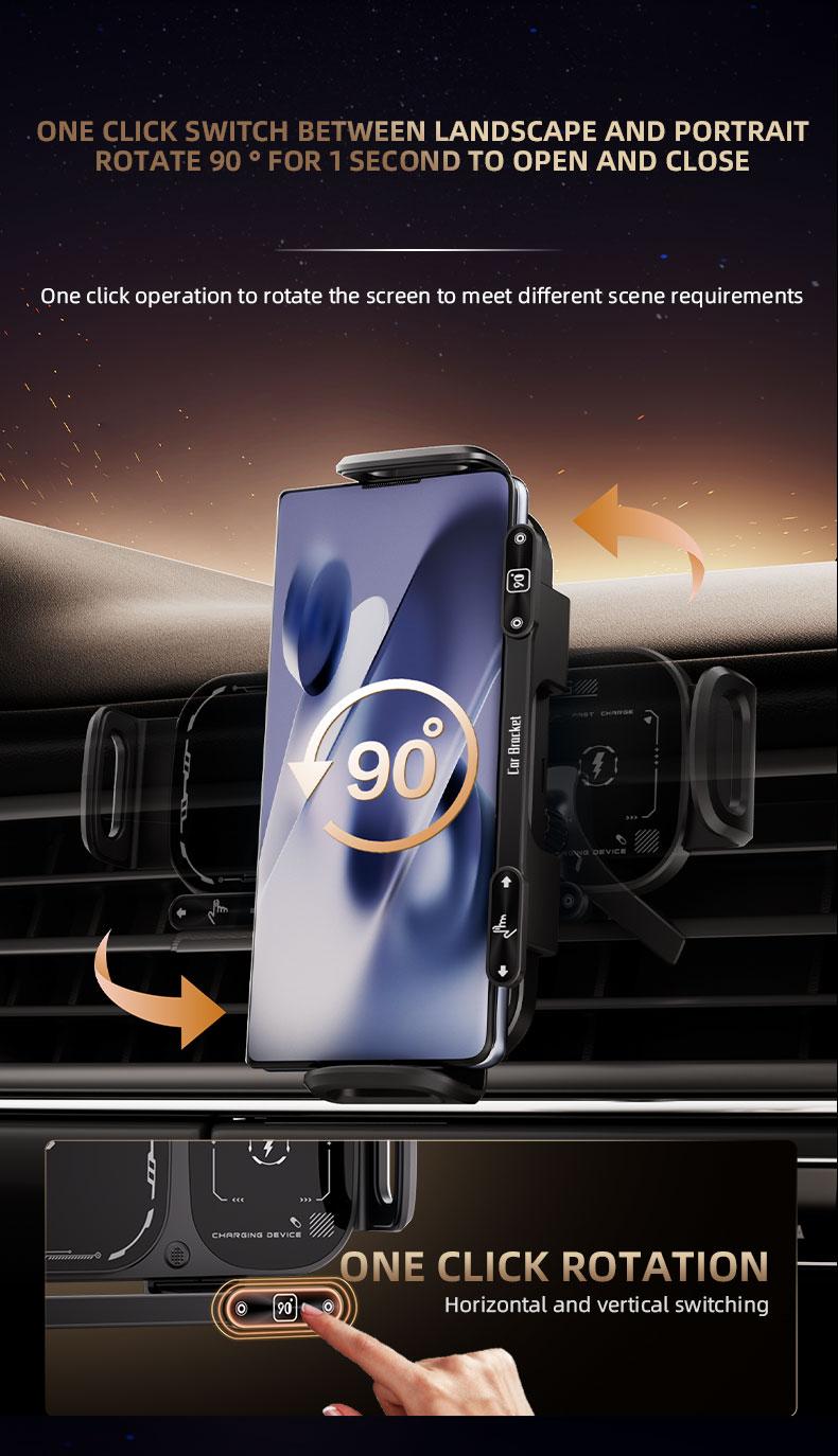 Wireless Charging Phone Holder Car Mount for Folding Screen/Universal Smartphone