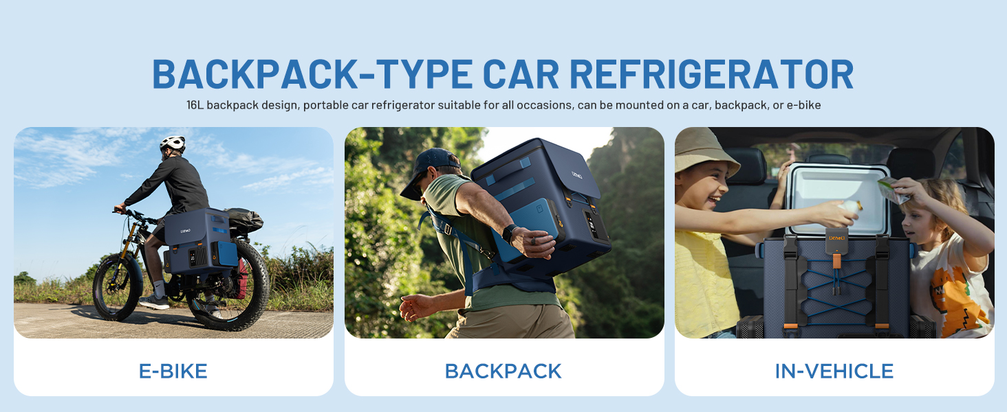 LiTHELi Frozen Pack 12V Car Refrigerator & Portable Electric Cooler. 20L/21QT with 2 U20 Batteries. -4~68℉ Travel Fridge Freezer for Camping.